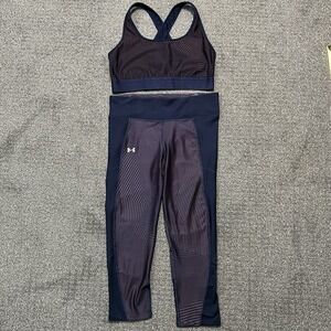 Under Armour Sports Bra + Leggings Set Women's M/L  HeatGear Compression Workout